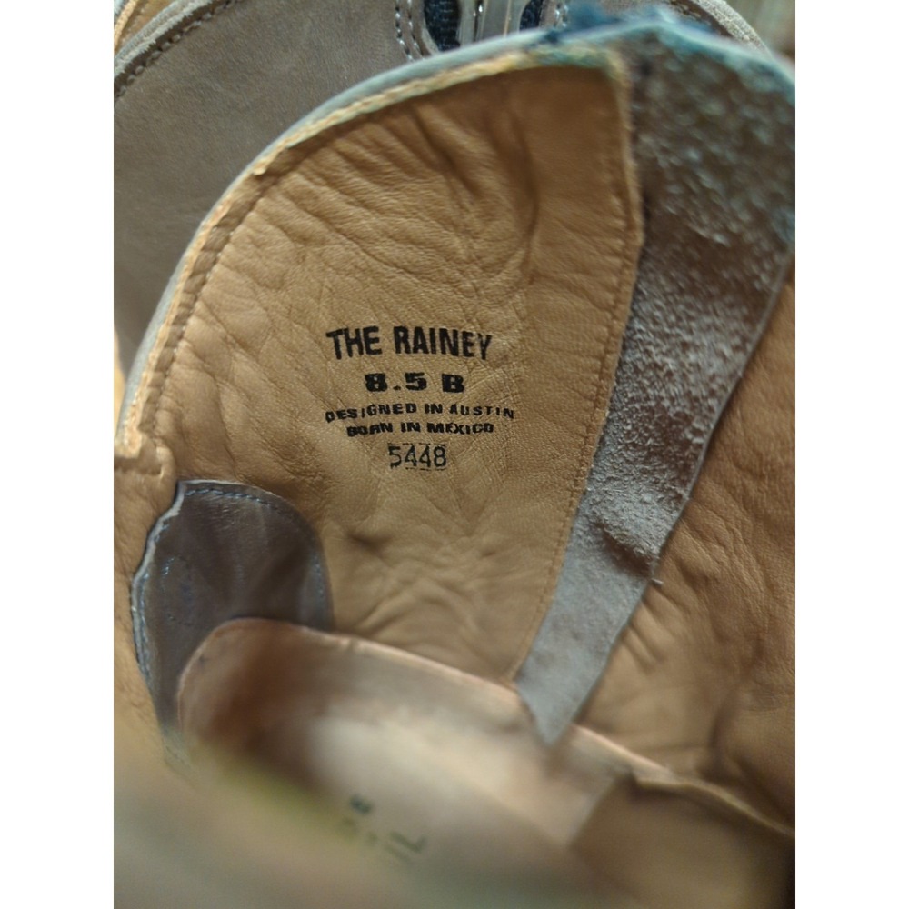 Women's Alvies The Rainey Gray Leather Cowgirl Ankle Boots Size 8.5 B - Picture 9 of 11